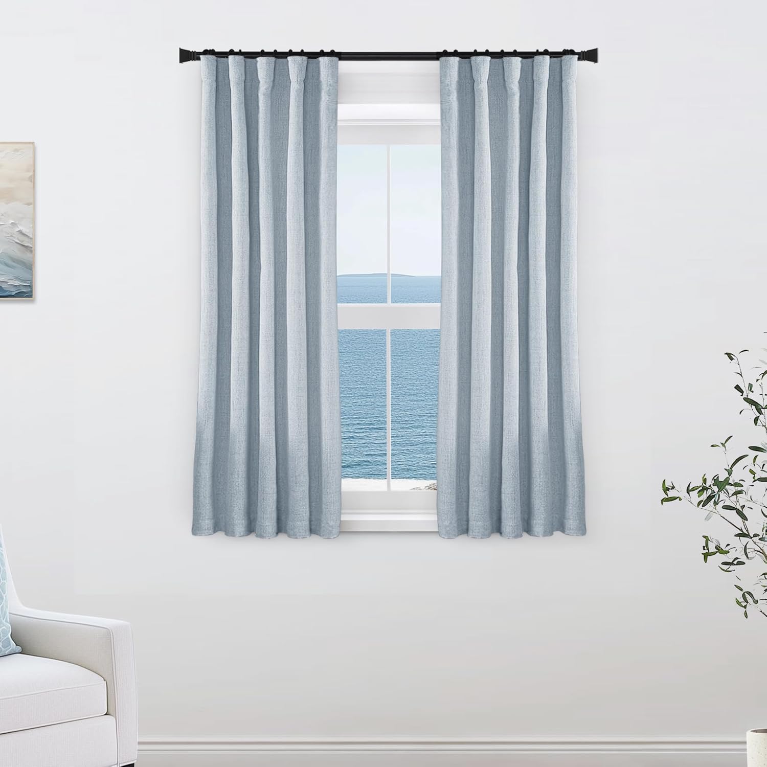 PANELSBURG Light Blue 100% Blackout Curtains for Bedroom