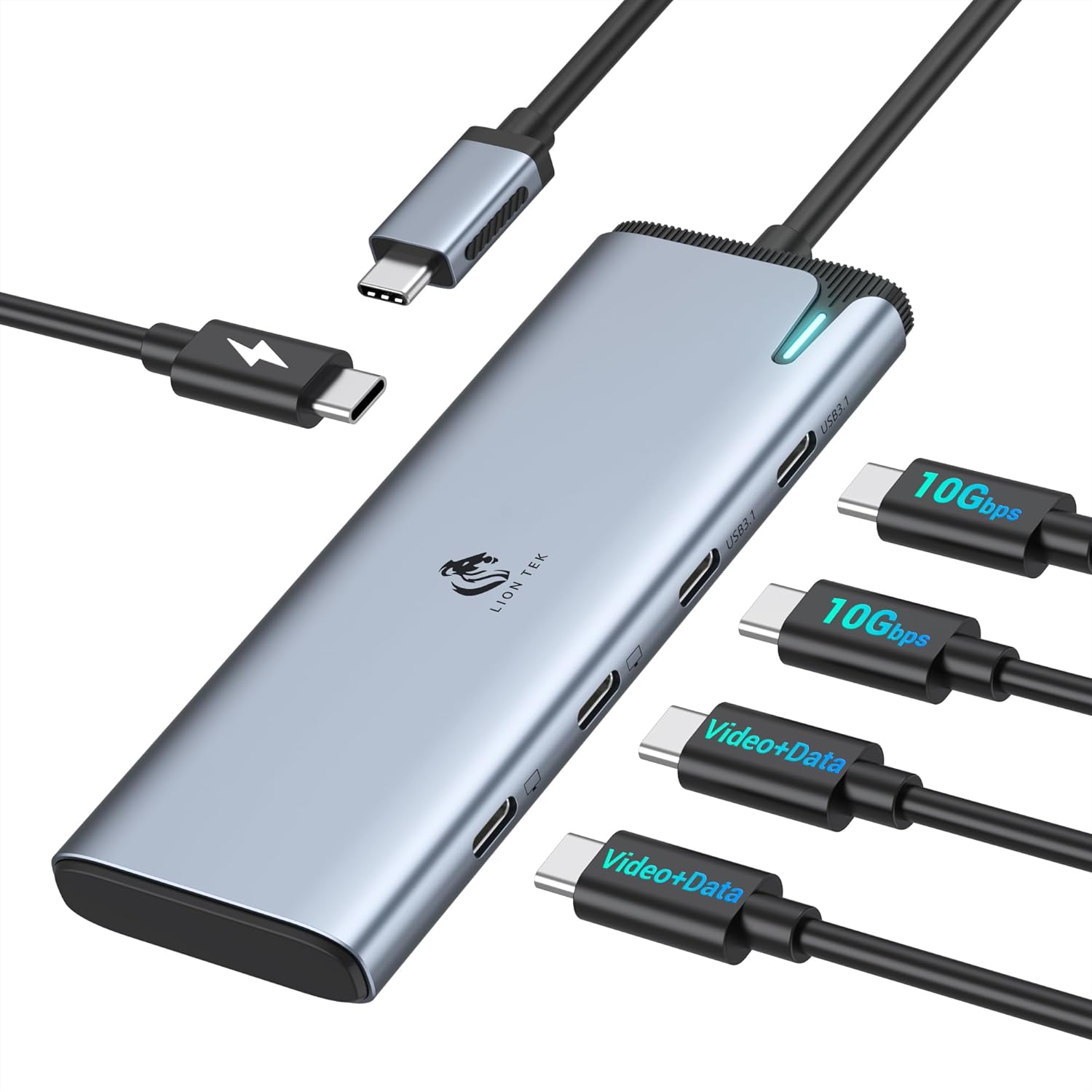 USB C Hub Dual Monitor Adapter with 4K Video Output and PD