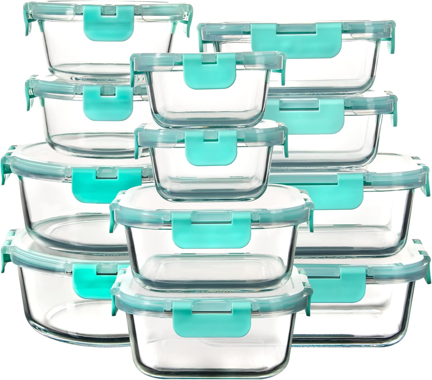 12 Pack Glass Storage Containers for Meal Prep and Leftovers