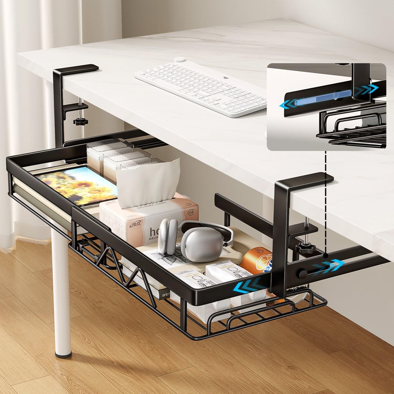 Under Desk Cable Organizer for Easy Cord Management