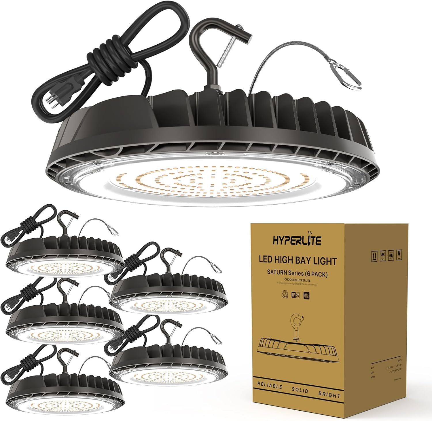 HYPERLITE LED High Bay Lights - 150W 6000K UFO Lights for Warehouses