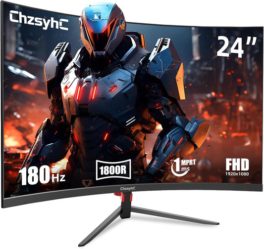 24 Inch Curved Gaming Monitor with 180Hz Refresh Rate and FHD