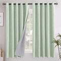 Sage Green Linen Blackout Curtains for Bedroom and Living Room