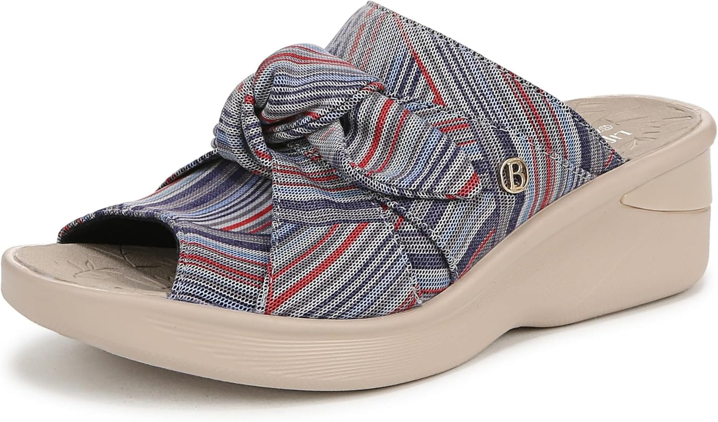 BZees Women's Smile Sandal: Lightweight Wedge Slide Comfort