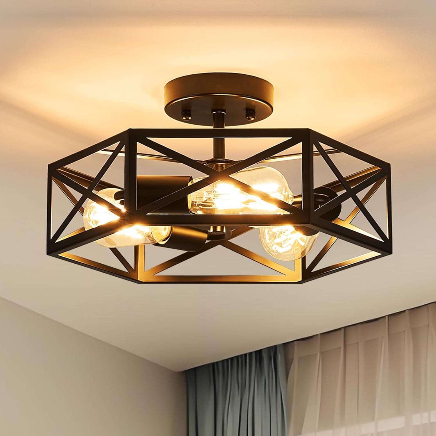 Modern Farmhouse Black Ceiling Light for Stylish Home Decor