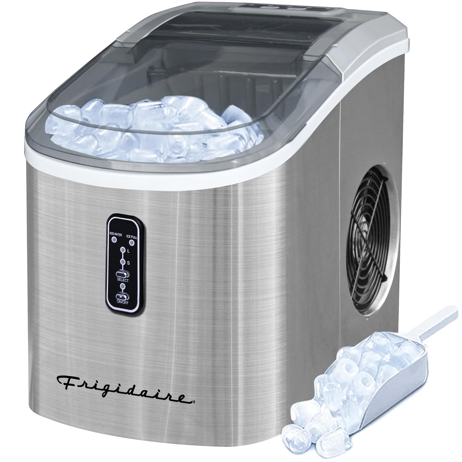 Frigidaire Self-Cleaning Ice Maker, Stainless Steel
