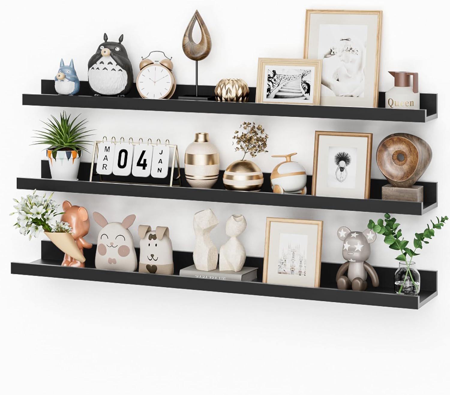 Heimlove 36 Inch Picture Ledge Shelf Set of 3 for Wall Decor