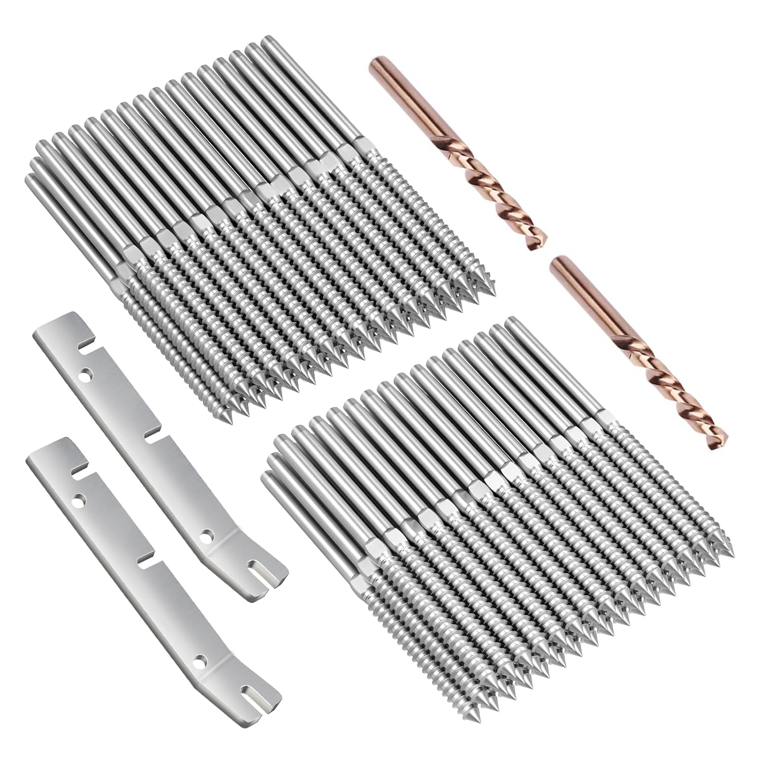 BLIKA 80 Pack T316 Stainless Steel Swage Lag Screws for Decks