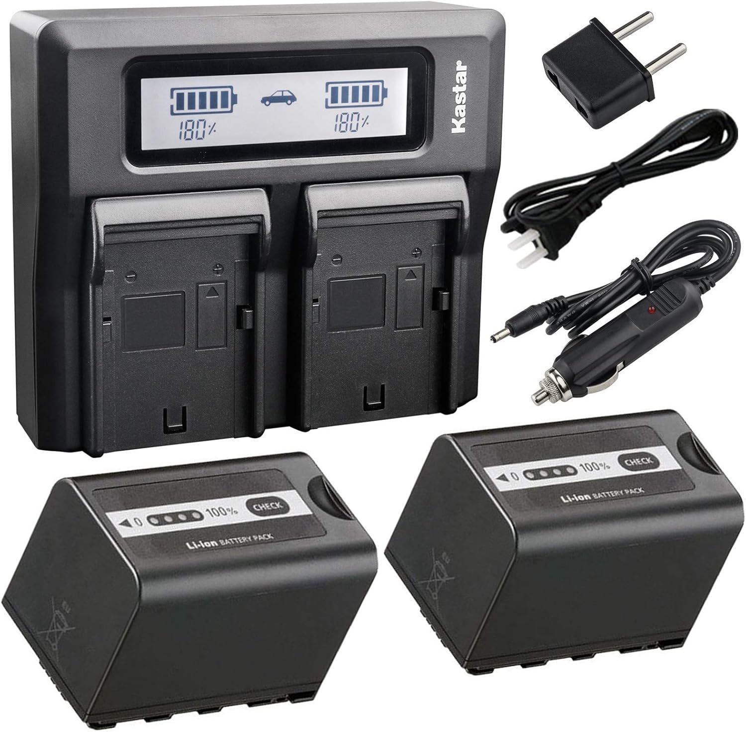 Kastar Fast Dual LCD Charger with 2X Batteries for Panasonic