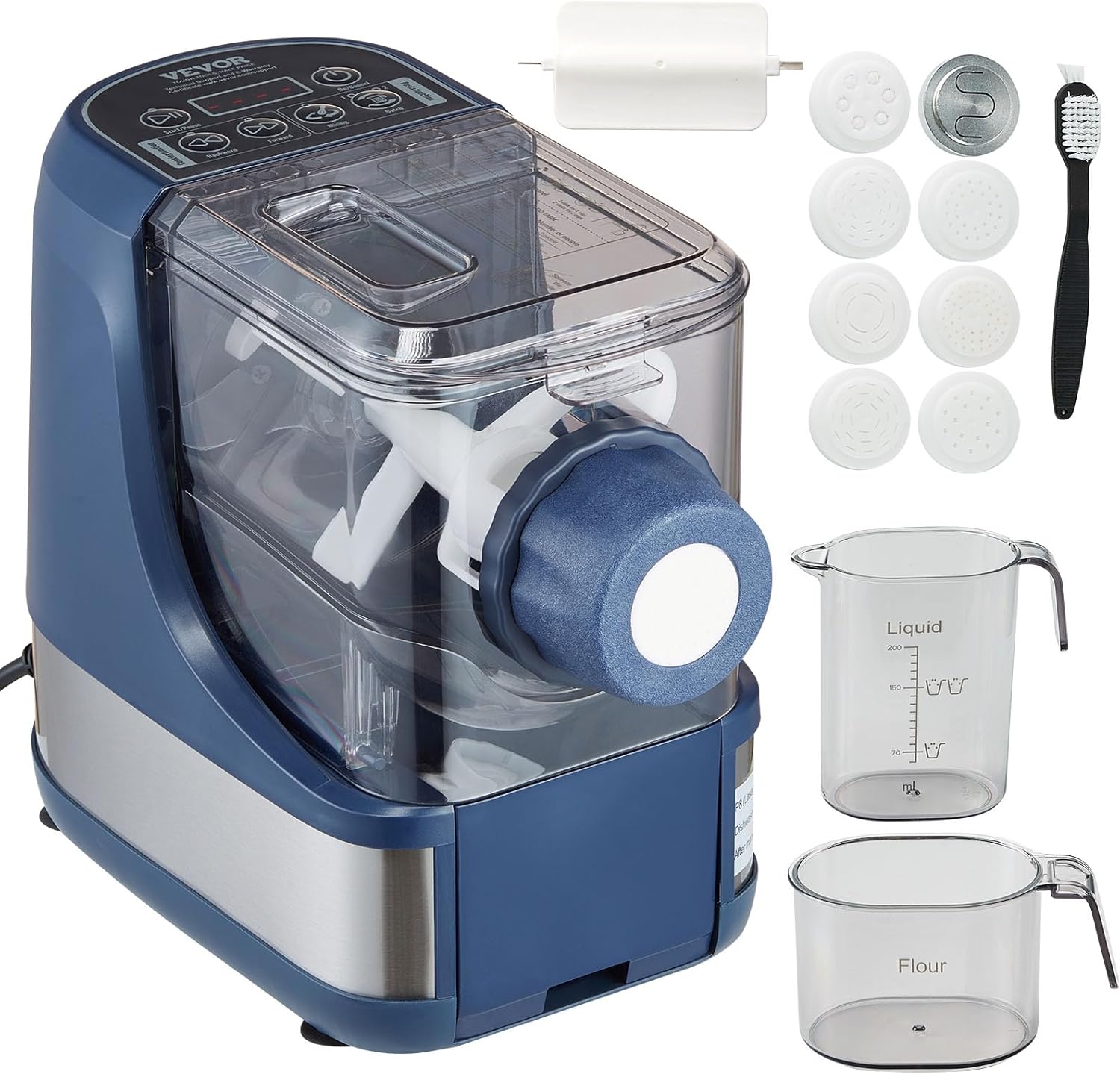 VEVOR Electric Pasta Maker: 8 Shapes, 4 Modes, Easy Homemade Pasta