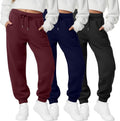 Girls Sweatpants Joggers 3 Pack - Comfortable Baggy Teen Pants