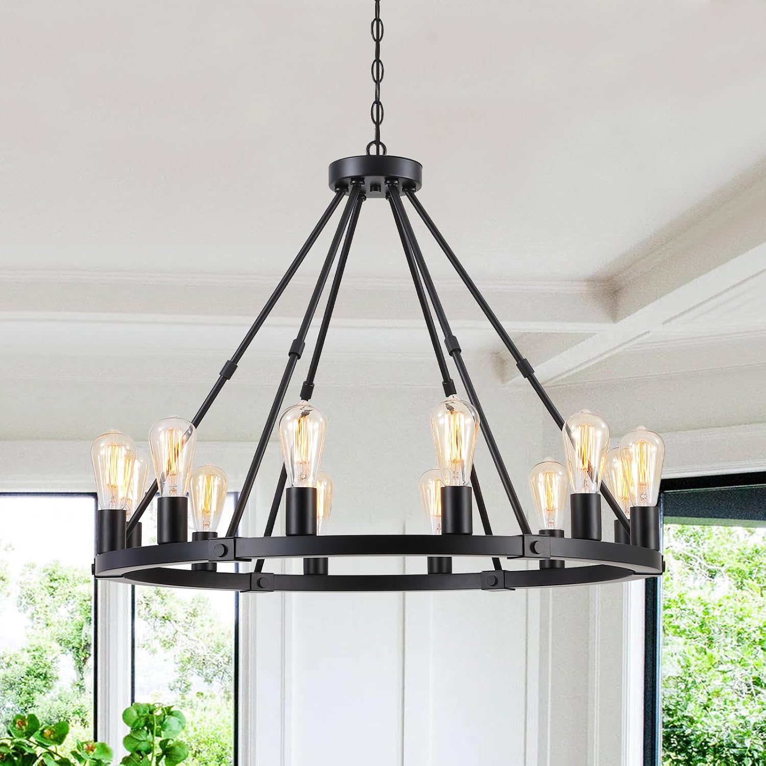 Industrial Farmhouse Globe Chandelier for Kitchen and Dining Room