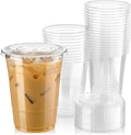 Fit Meal Prep 16 oz Clear Plastic Cups with Flat Lids - Value Pack
