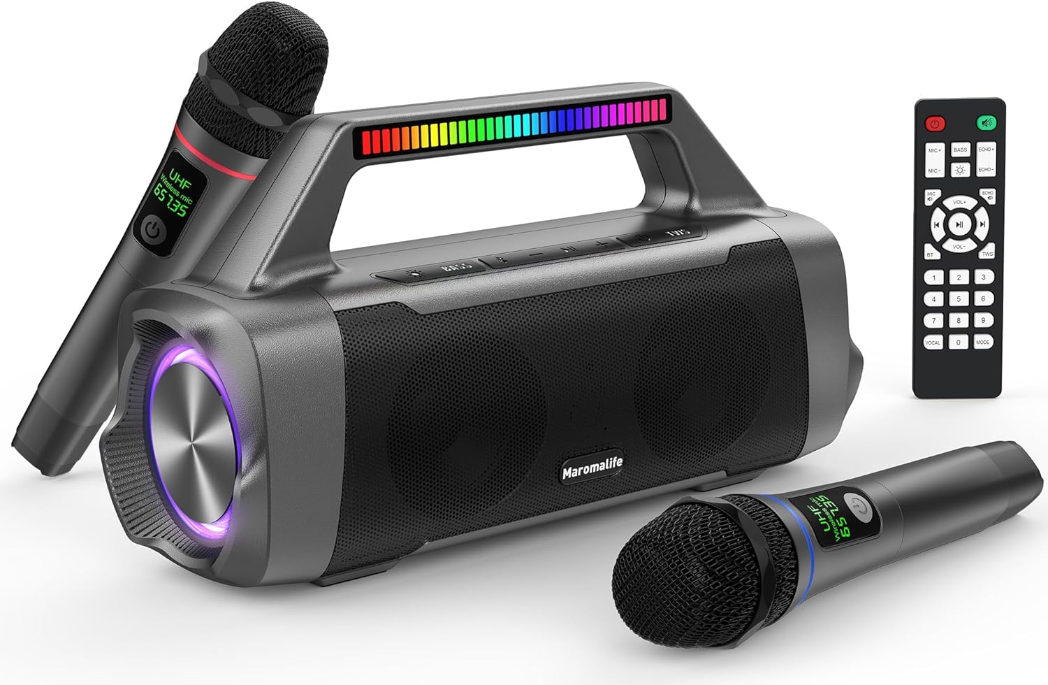 Karaoke Machine with Two Wireless Microphones for Ultimate Fun