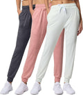 Women's Ultra-Soft Lounge Joggers 3 Pack - Stretchy Workout Sweatpants