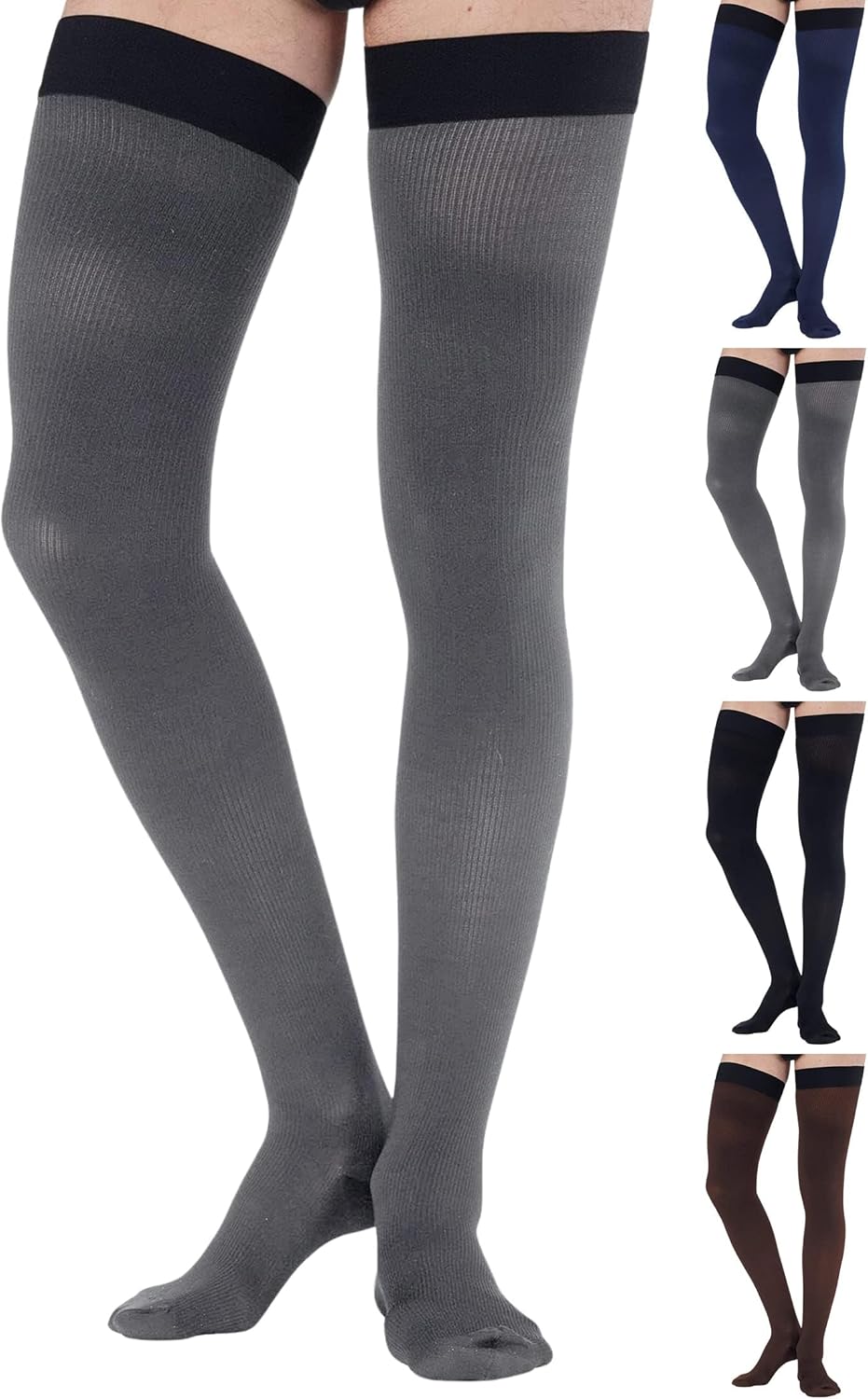 Thigh High Compression Socks for Men - 20-30 mmHg Support