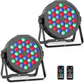 36LED RGB Stage Lights 2Pack - Compact 36W Par Lights for Events