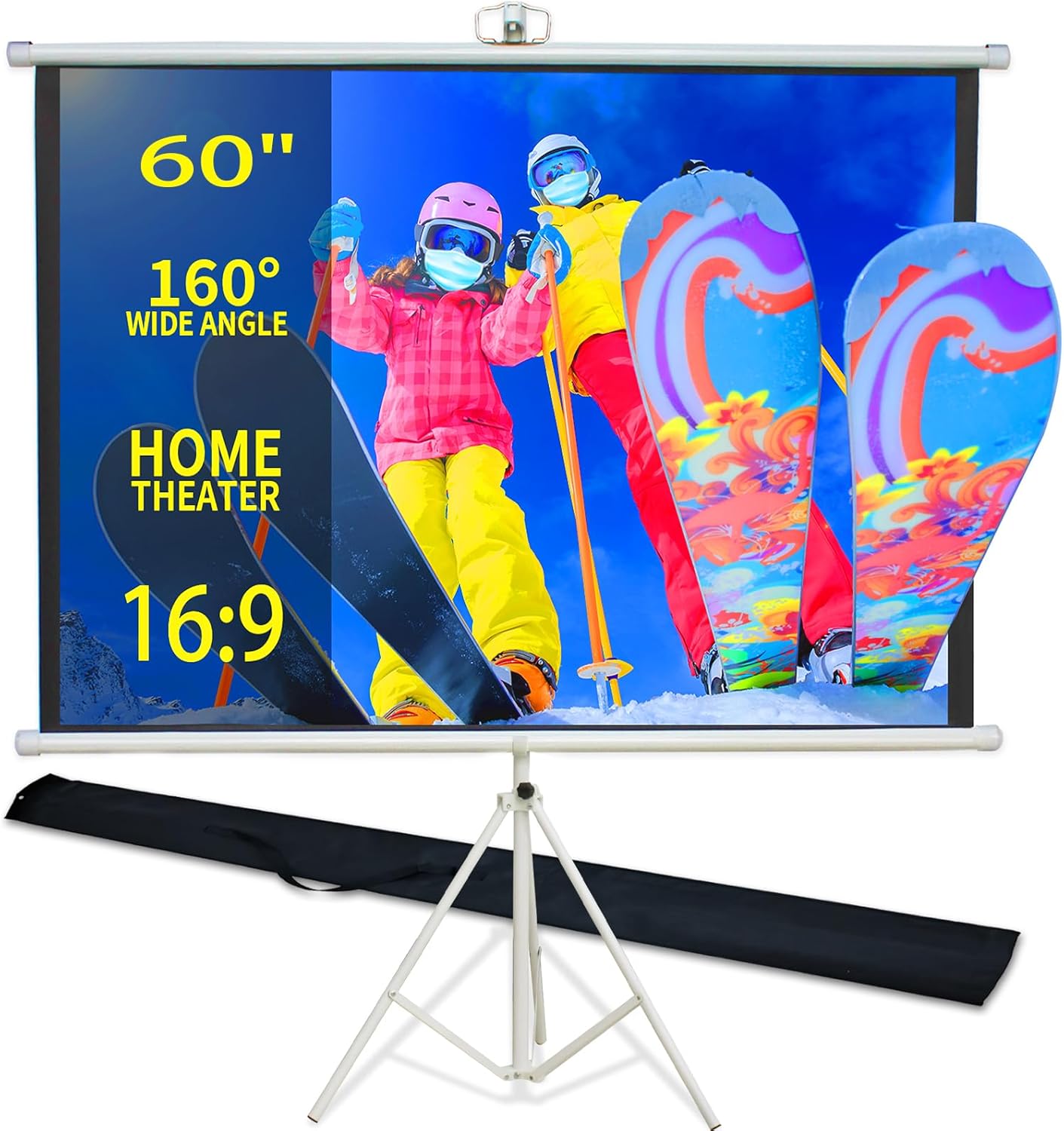 60 Inch Portable Projector Screen with Stand for Easy Setup
