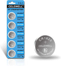 CR1620 5 Pack Lithium Button Cells 70mAh 3V - Long-Life Key Fob