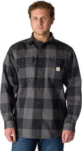 Carhartt Mens Loose Fit Heavyweight Flannel Plaid Shirt - Durable Work