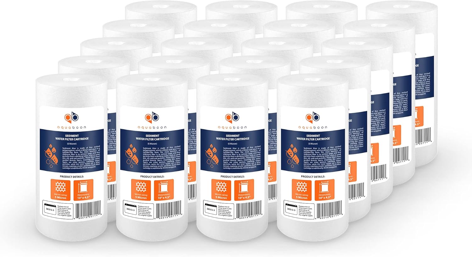 Aquaboon 5 Micron 10 x 4.5 Well Water Filter Cartridge