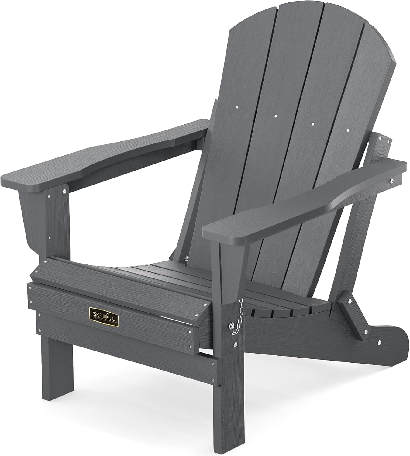 Folding Adirondack Chair for Patio Garden by SERWALL - Gray
