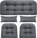 Wicker Chair Cushions 5-Piece Set for Loveseat and Chairs - Waterproof