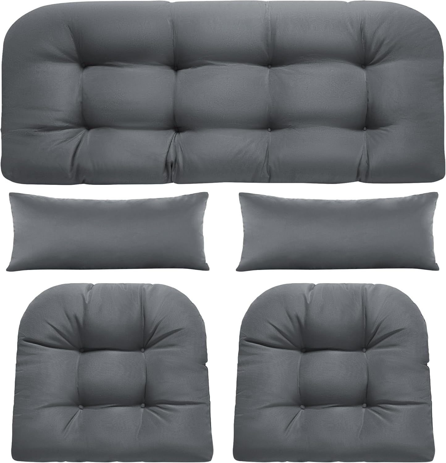 Wicker Chair Cushions Set of 5 for Outdoor Loveseat Comfort