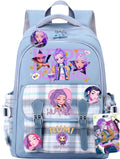 K-POP Nylon Backpack for Students with Cute Accessories - Anti-Theft