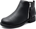 Ataiwee Women's Ankle Boots Chunky Heel Side Zipper Short Booties