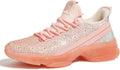 Women's Rhinestone Mesh Slip On Walking Shoes - Breathable Glitter