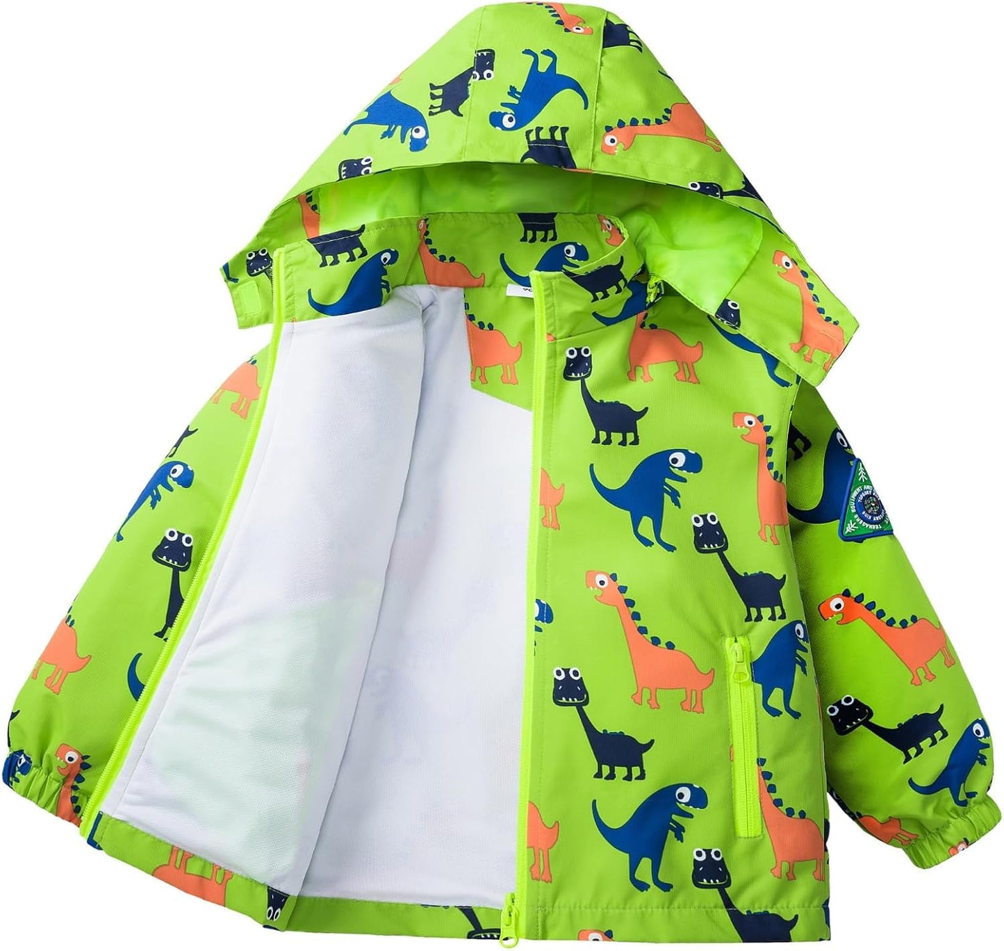 Boys Rain Jacket with Detachable Hood for Active Kids