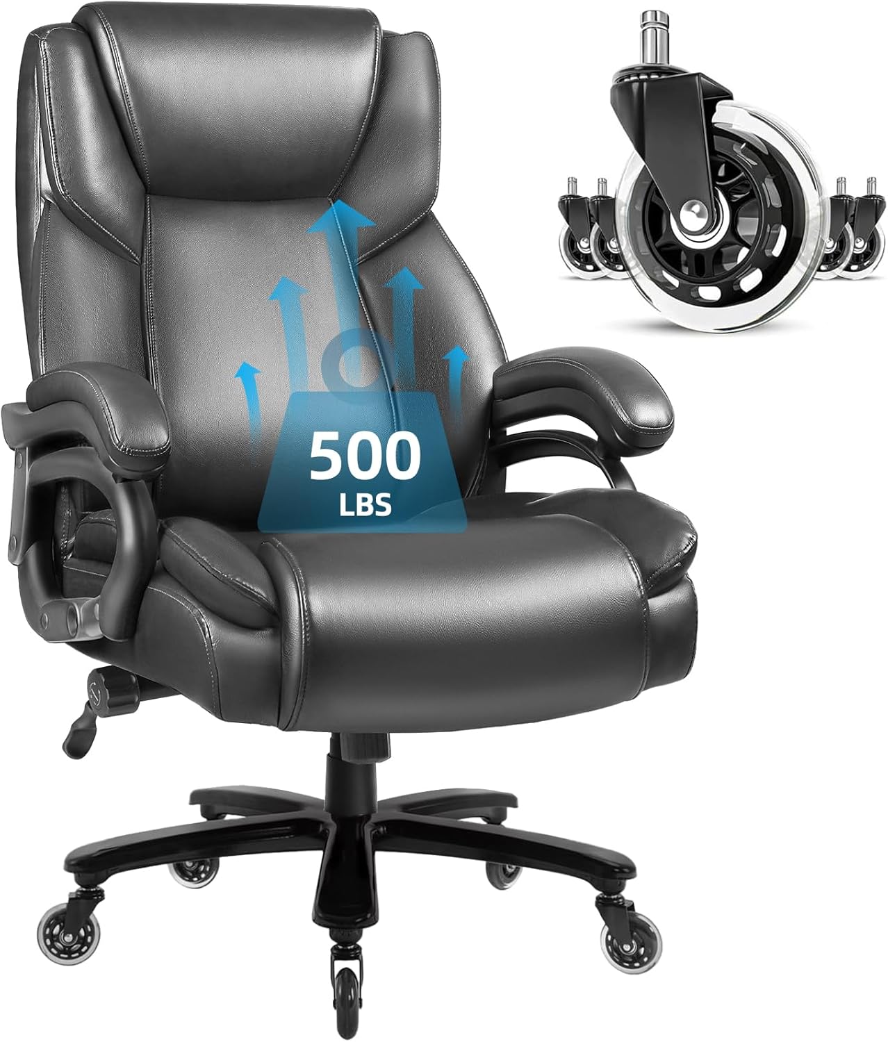 500lbs Heavy Duty Office Chair - Back Pain Relief!