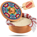 Authentic Terracotta Tortilla Warmer w Decorative Lid - Keeps