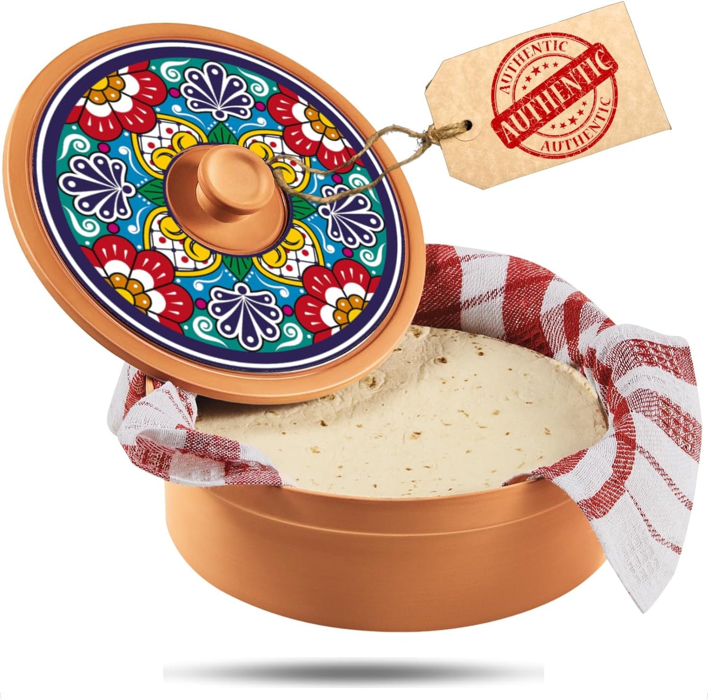 Authentic Terracotta Tortilla Warmer for Soft Tacos & More
