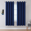 DUALIFE Navy Blue Blackout Curtains 52x63 in Panels - Thermal