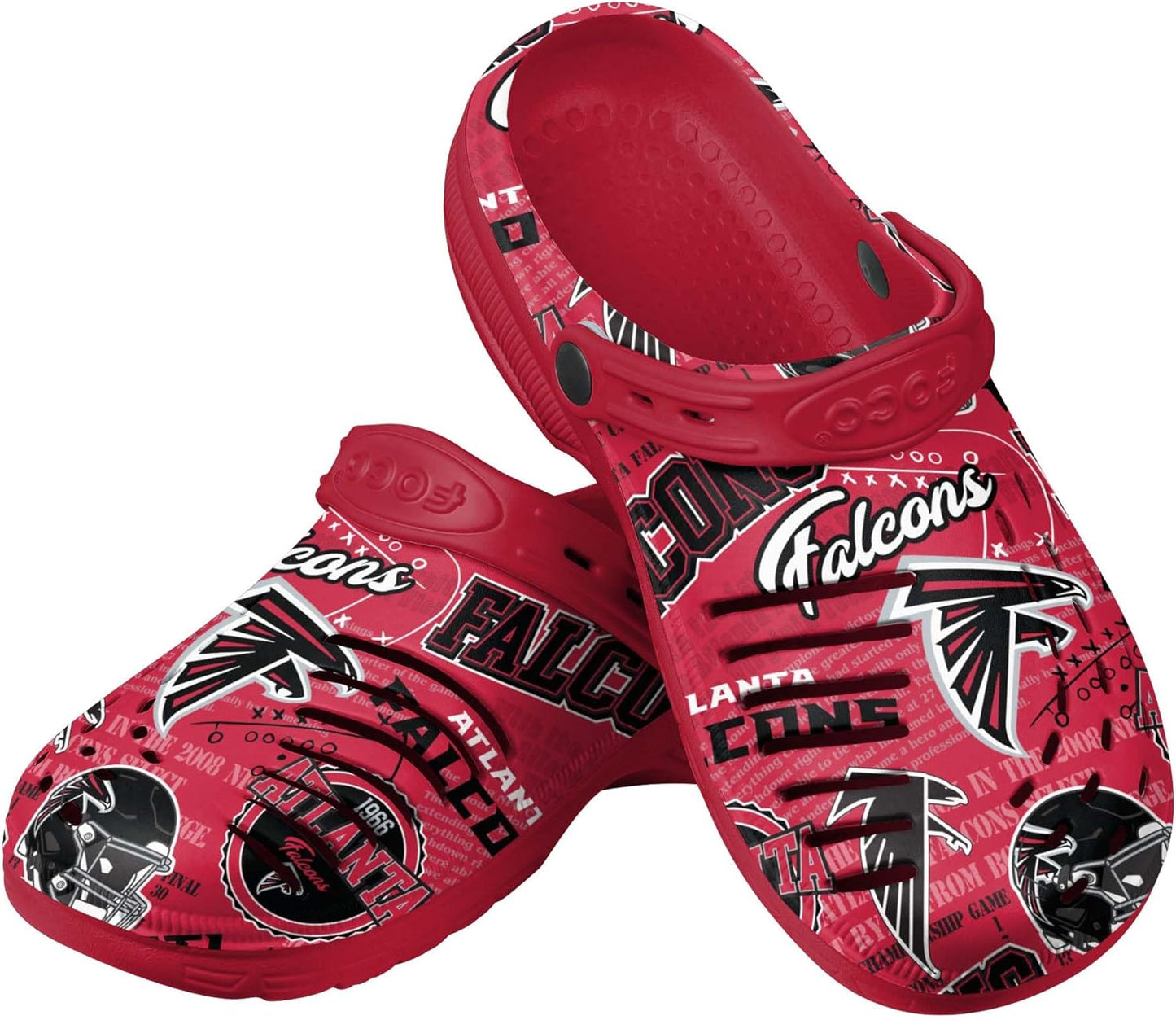 FOCO Men's NFL Team Logo Historic Print Garden Sandals