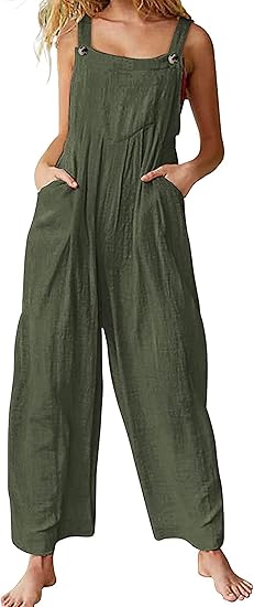 Himosyber Women's Patchwork Floral Print Wide Leg Jumpsuit