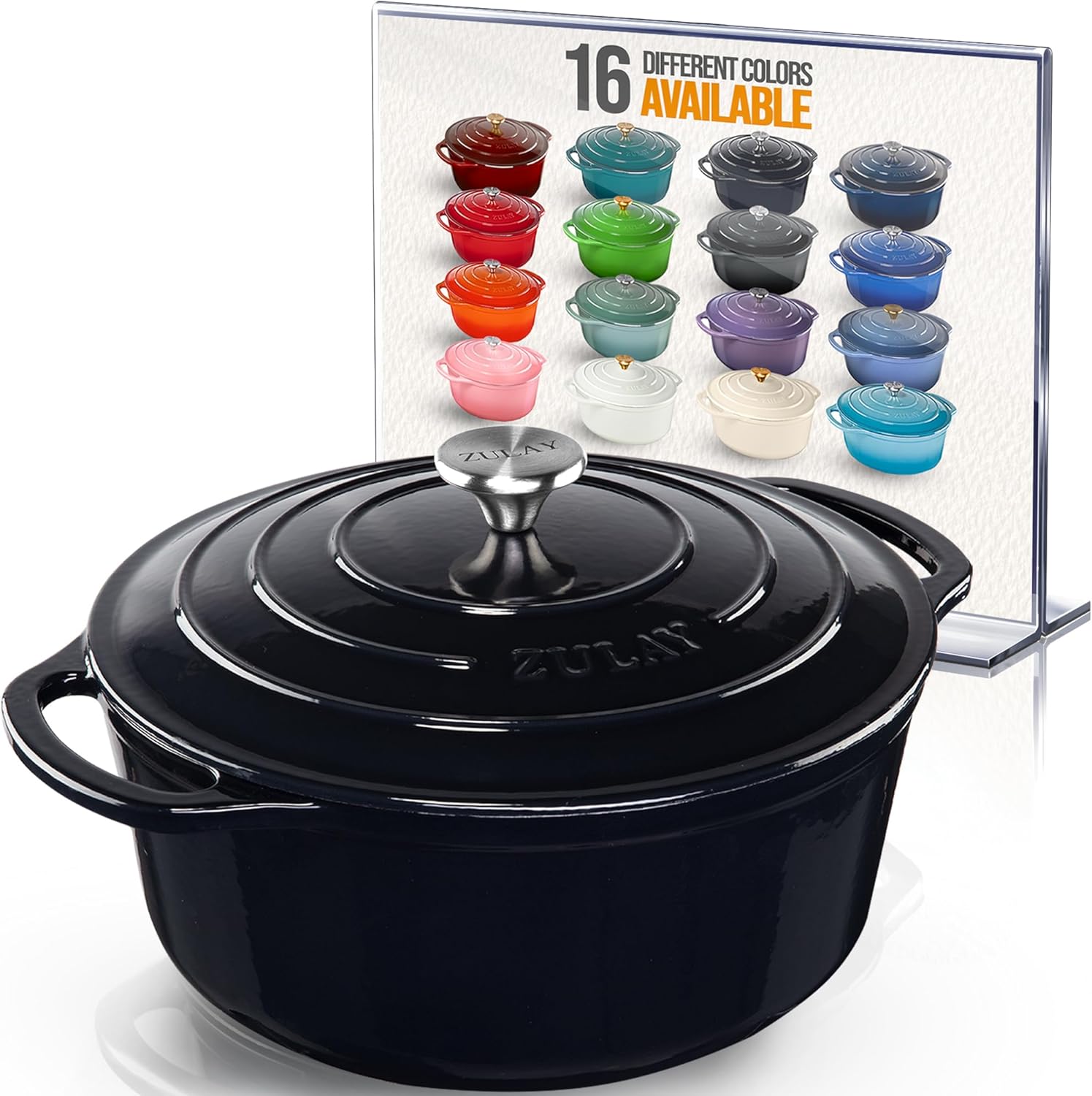Zulay Kitchen 6 Quart Enameled Cast Iron Dutch Oven for Cooking