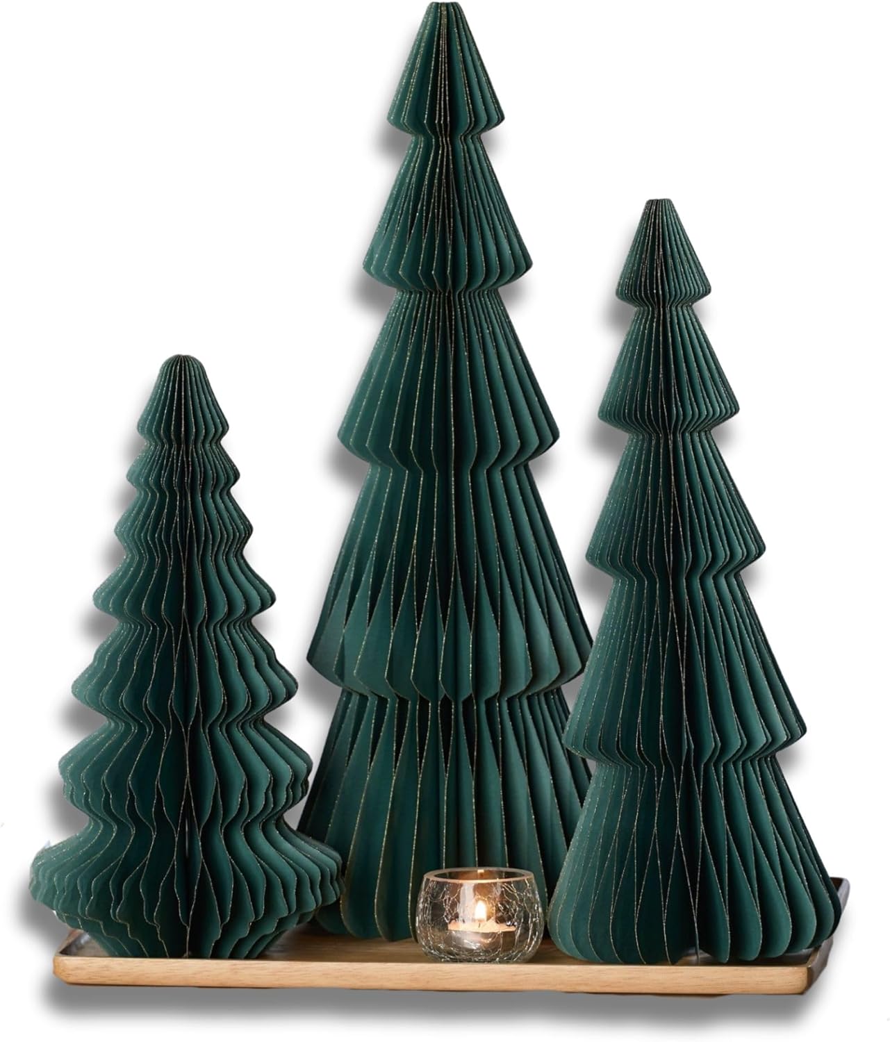 Your Heart's Content Pine Set of 3 Winter Honeycomb Trees