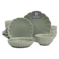 Malibu Shore 16 Piece Scallop Stoneware Dinnerware Set - Service for 4