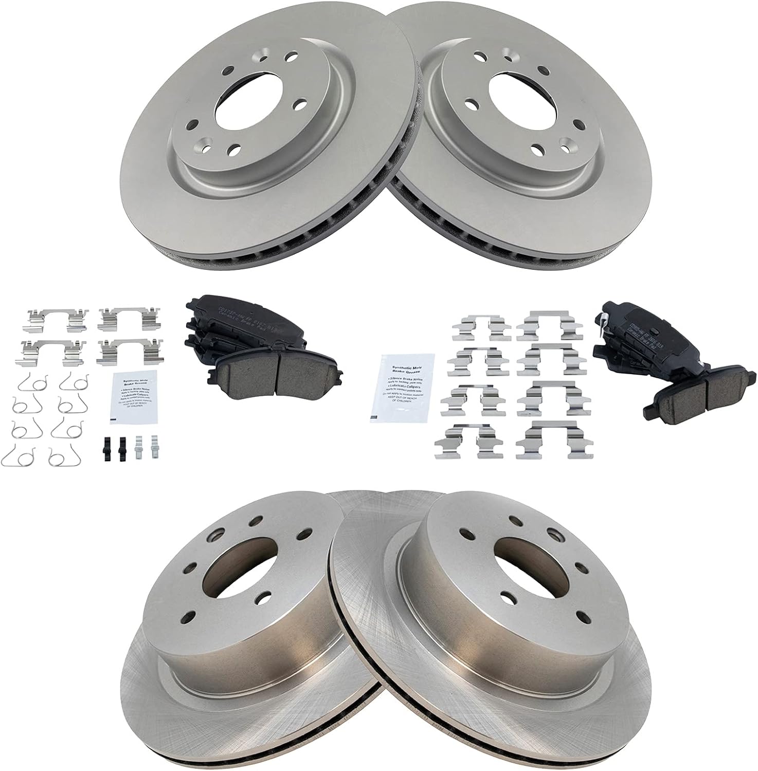 TRQ Brake Pad & Rotor Kit for 2014-2020 Nissan Rogue Vehicles