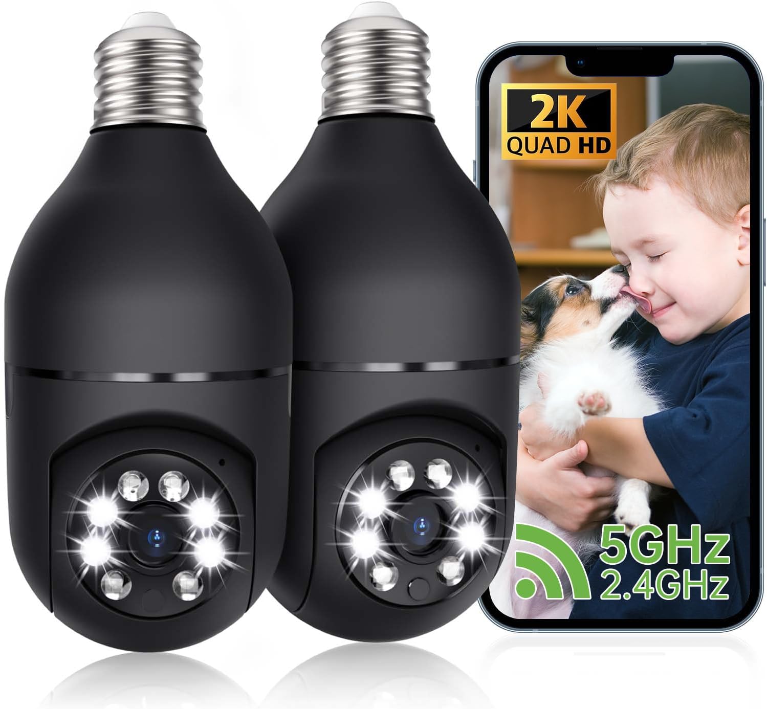 Gianteye 2-Pack: 2K Color Night Vision PTZ Cameras