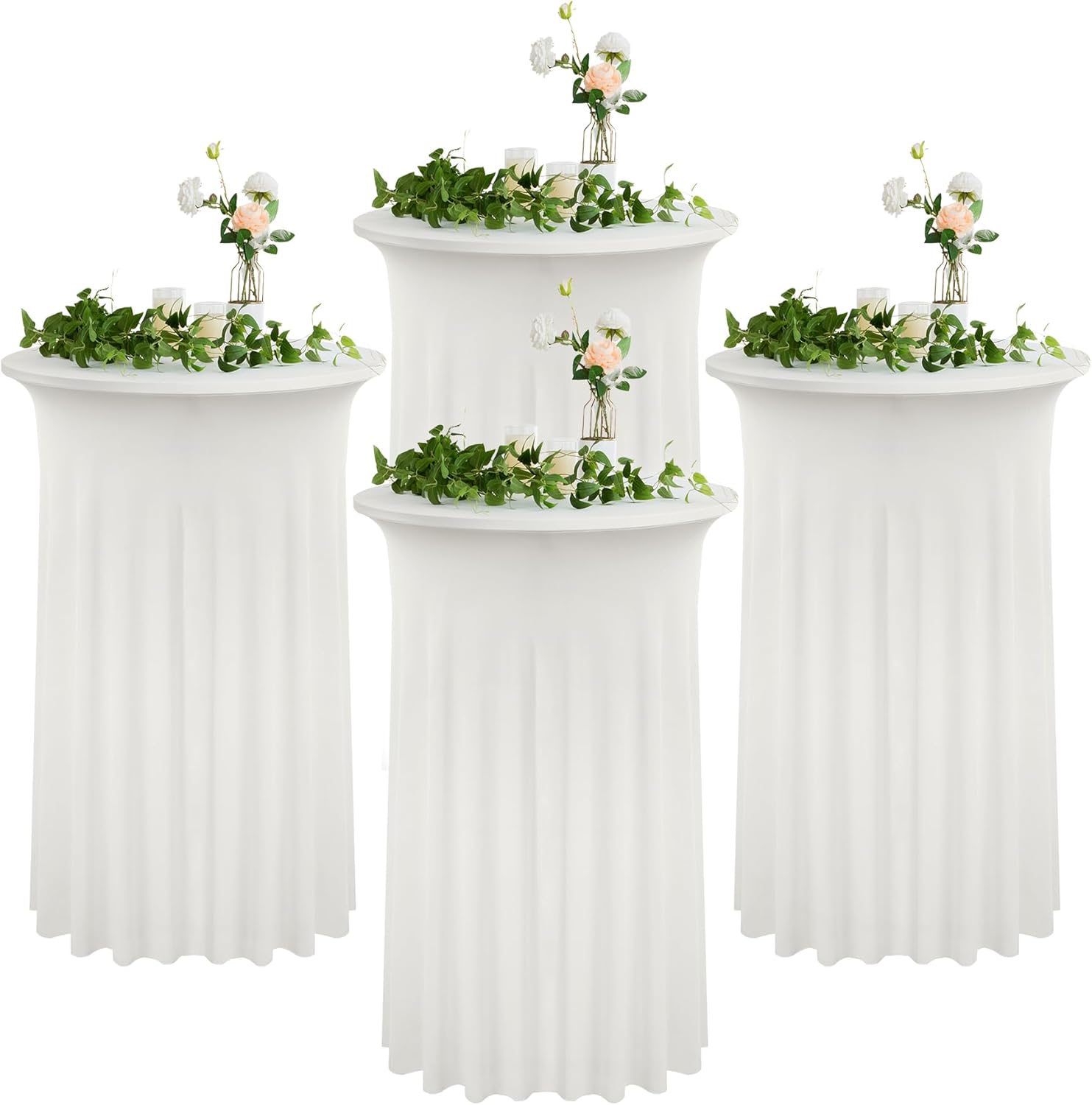 Wrinkle-Free Stretch Spandex Cocktail Tablecloth Set - Perfect for Any Event!