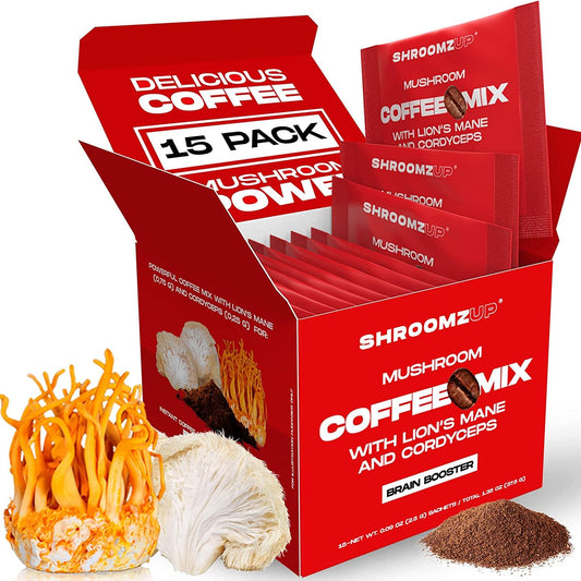 Superfood Mushroom Coffee Boost - Energy Focus Vegan Travel