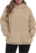 Plus Size Hoodies for Women Fleece-Lined Thick Sweatshirt - Cozy body