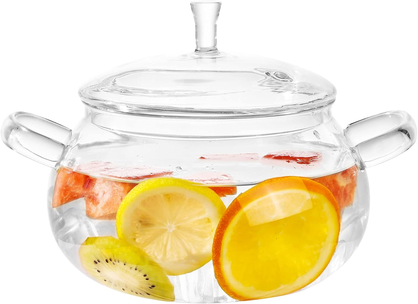 Glass Cooking Pot for Healthy Diet - 83oz Borosilicate Saucepan