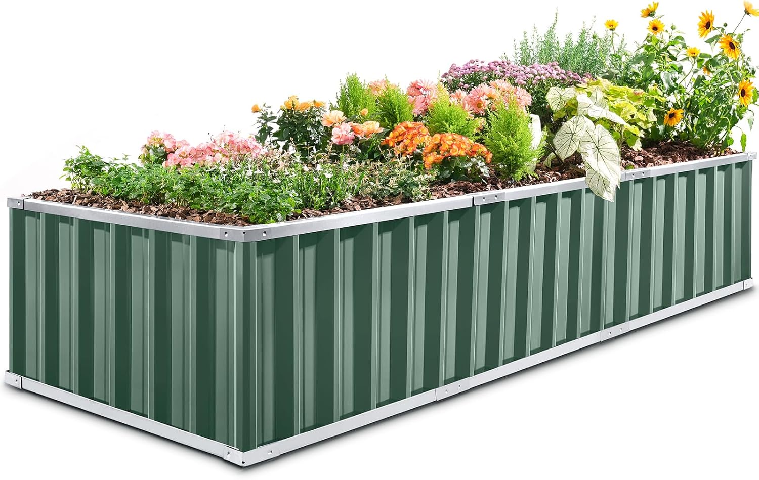 KING BIRD Galvanized Raised Garden Bed for Deep-Rooted Plants