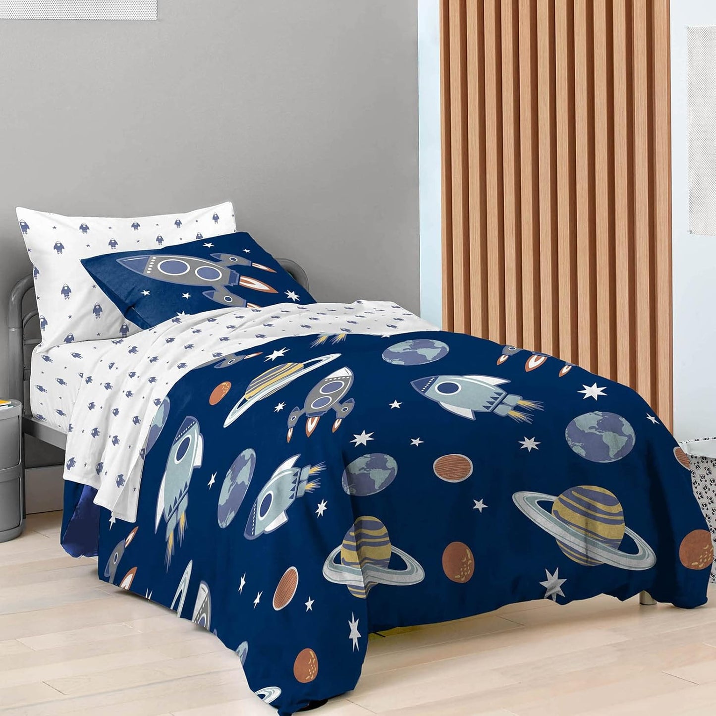 Outer Space Full Bed Set - 7 Piece Organic Cotton Bedding