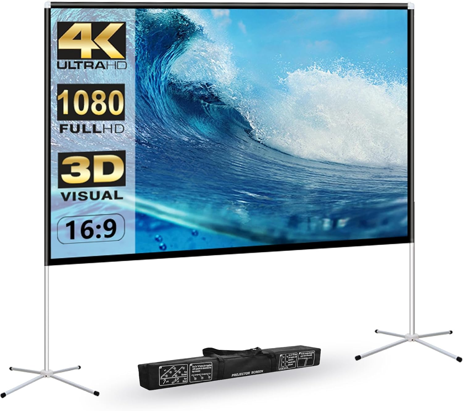 120 Foldable Outdoor Movie Screen: Portable & Easy Setup